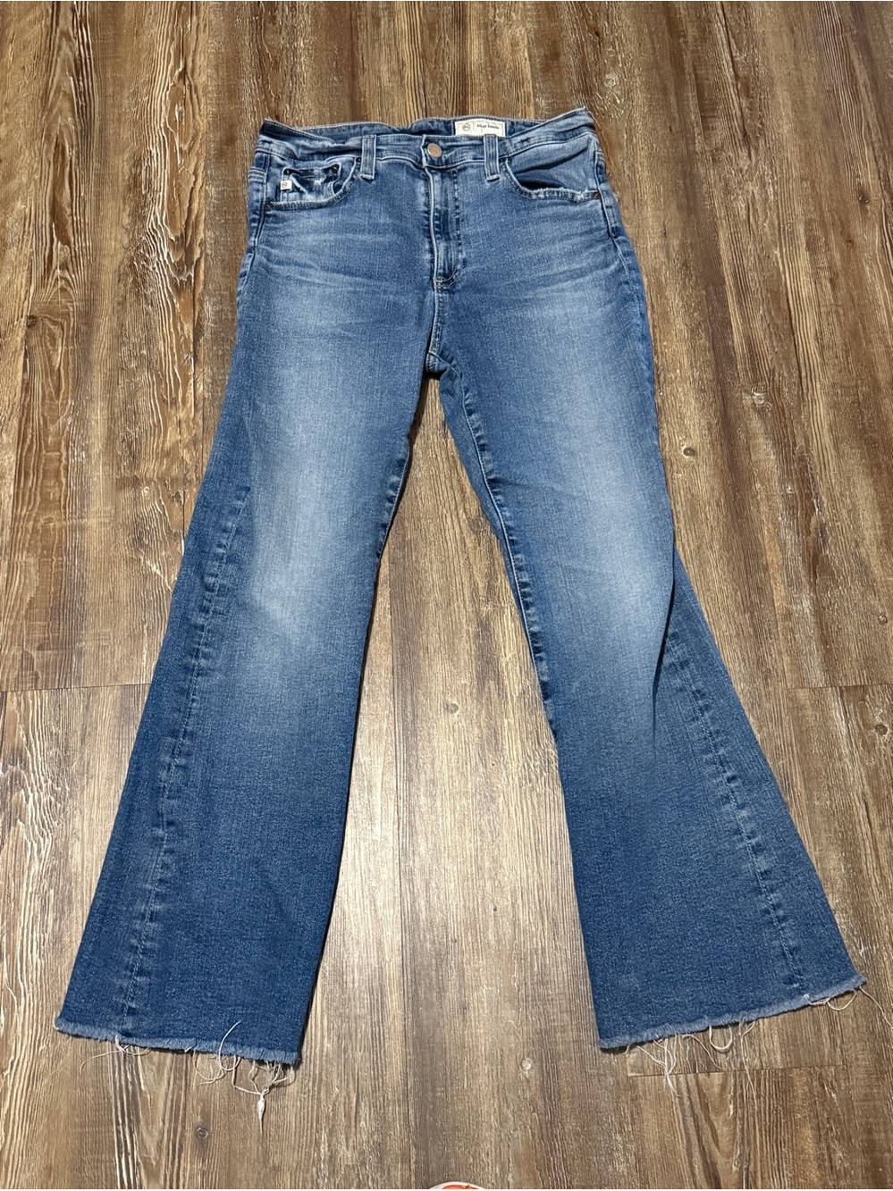 AG Adriano Goldschmied Farrah Boot Cropped Jeans Women's 29 Frayed Hem High Rise